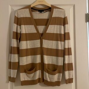 Tommy Hilfiger Striped Beige/Tan Cardigan, size Small